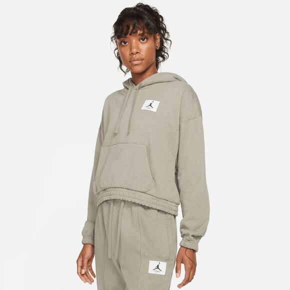 Nike Air Jordan Cropped Fleece Hoodie & Sweatpants Gray Womens Size Medium - Picture 1 of 10